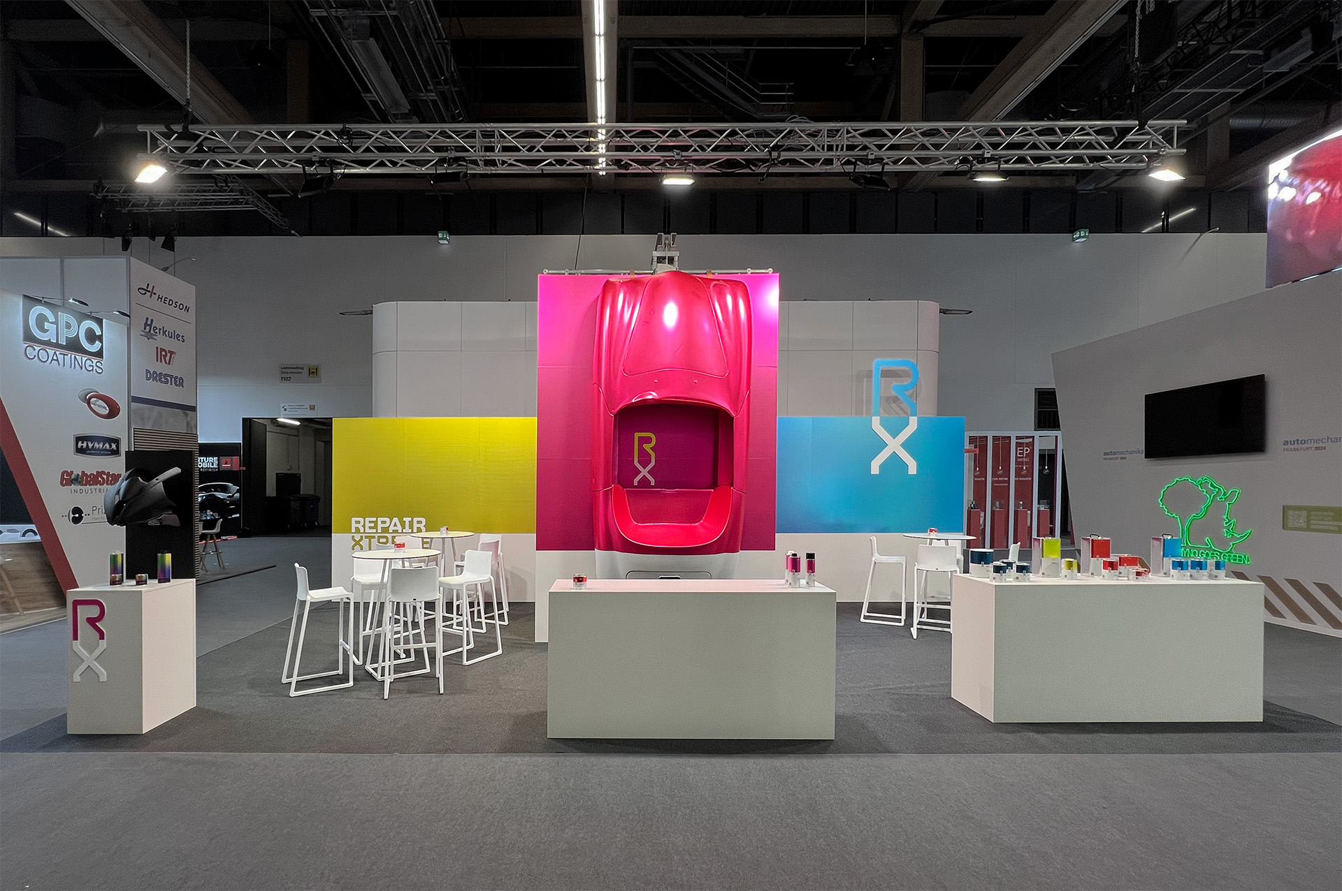 Chemco Repair Xtreme trade fair boot photo at the show, Automechanika Frankfurt 2024, frontal view.