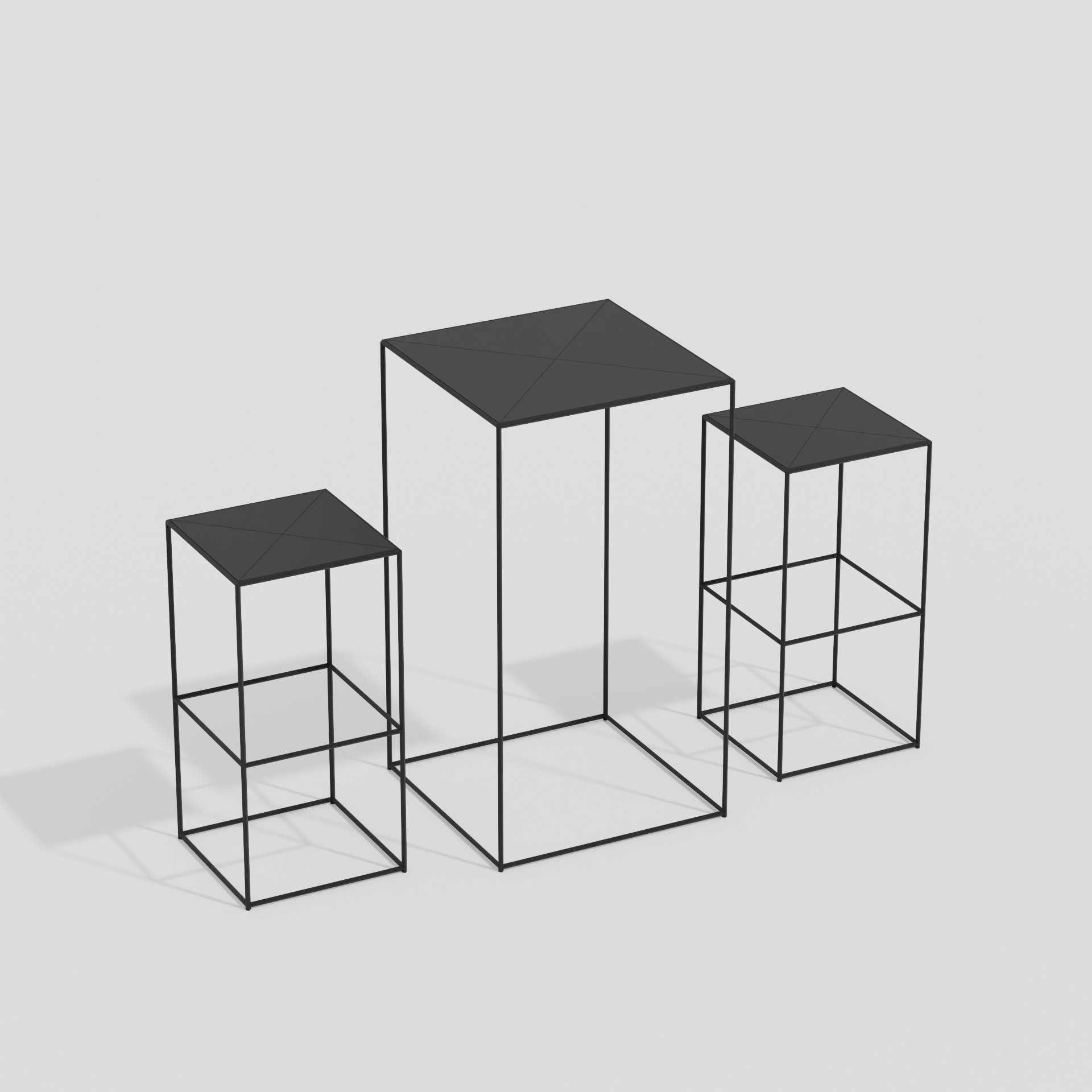 Visualisation of the INO trade fair custom furniture design, showing the table with two chairs.