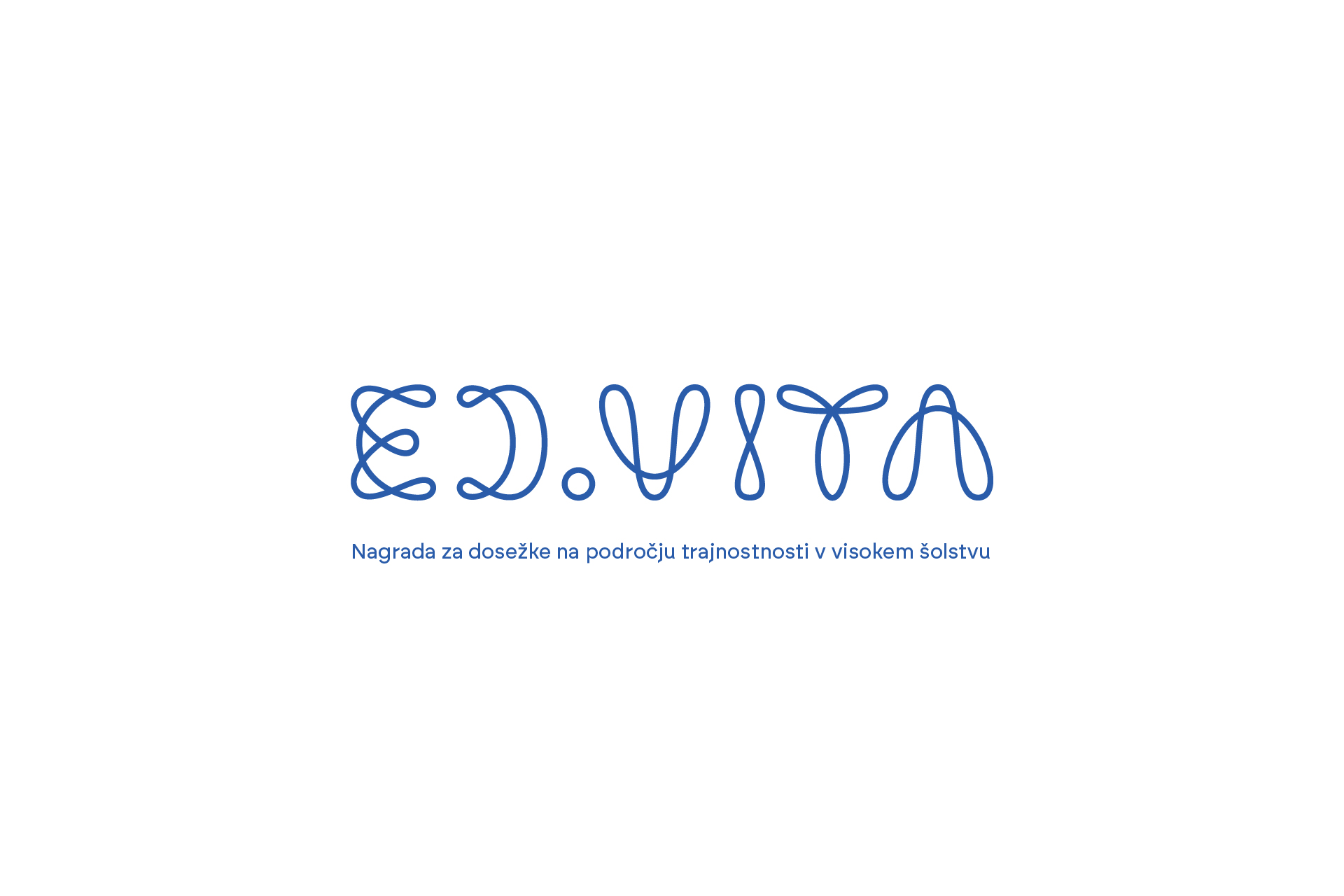 Minimalist ED.VITA logo in line art style, representing sustainability and design award, suitable for low-ink printing and digital display.